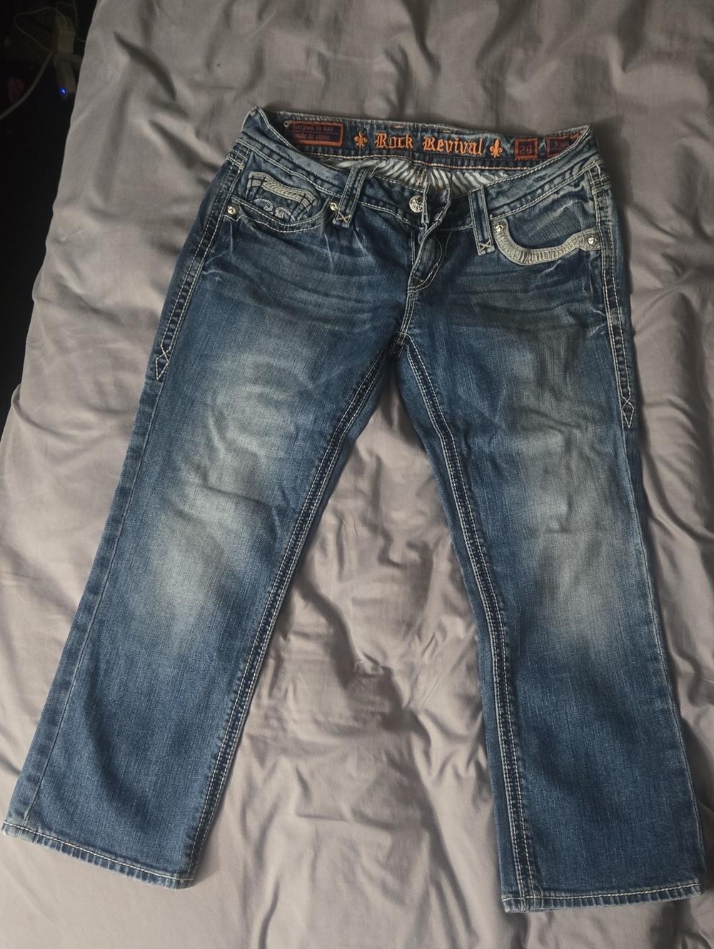 Rock Revival Women's Medium Blue Boot Cut Jeans with Fading